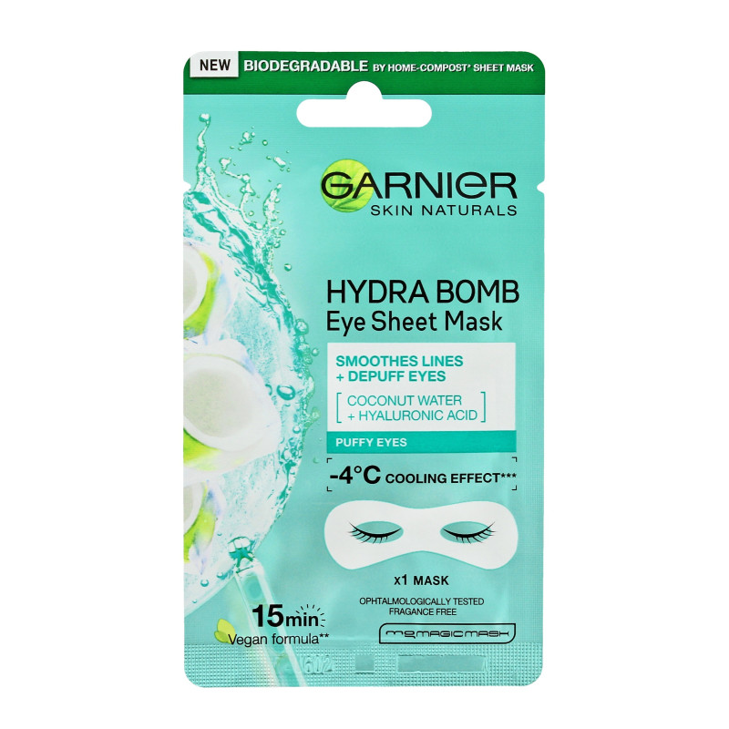 Garnier Skin Naturals Moisture+ Maska pod oczy Coconut Water & Hyaluronic Acid  6g