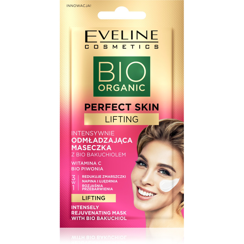 Eveline Bio Organic Perfect Skin Intensywnie Odmładzająca Maseczka z bio bakuchiolem 8ml Eveline Bio Organic Perfect Skin Intensywnie Odmładzająca Maseczka z bio bakuchiolem 8ml