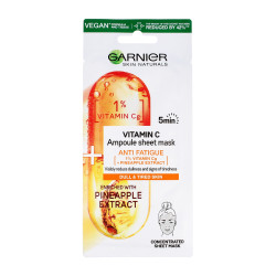 Garnier Skin Naturals Ampułka przeciw oznakom zmęczenia w masce na tkaninie z 1% witaminą Cg 15g