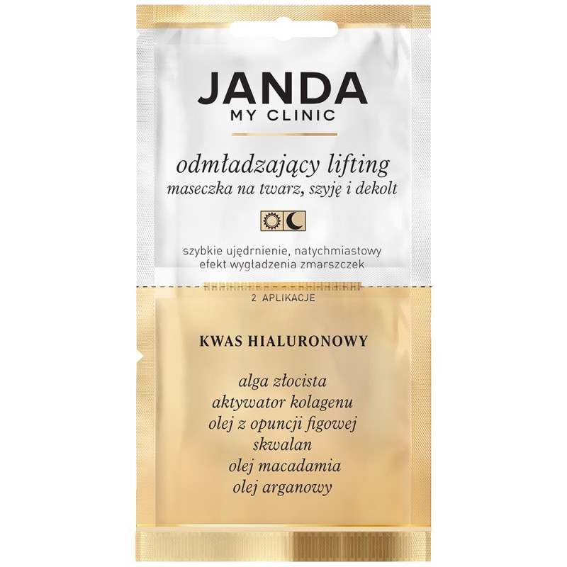 JANDA MY CLINIC Maska na twarz,szyję i dekolt - Odmładzający Lifting 8ml (2 aplikacje) JANDA MY CLINIC Maska na twarz,szyję i dekolt - Odmładzający Lifting 8ml (2 aplikacje)