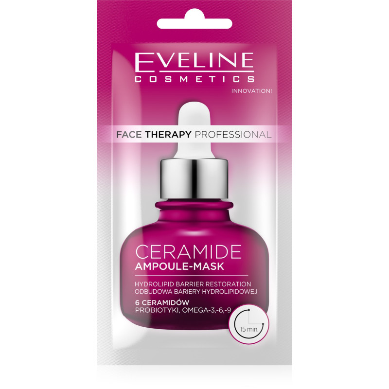 EVELINE Face Therapy Professional Maska-ampułka odbudowująca barierę hydrolipidową z Ceramidami 8 ml