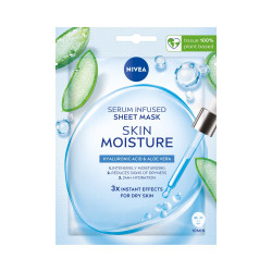 NIVEA Skin Moisture Nawilżająca maska w płacie z kwasem hialuronowym i aloesem 1 szt.