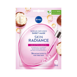 NIVEA Skin Radience Odżywiająca maska w płacie z masłem shea i olejkiem arganowym 1 szt.