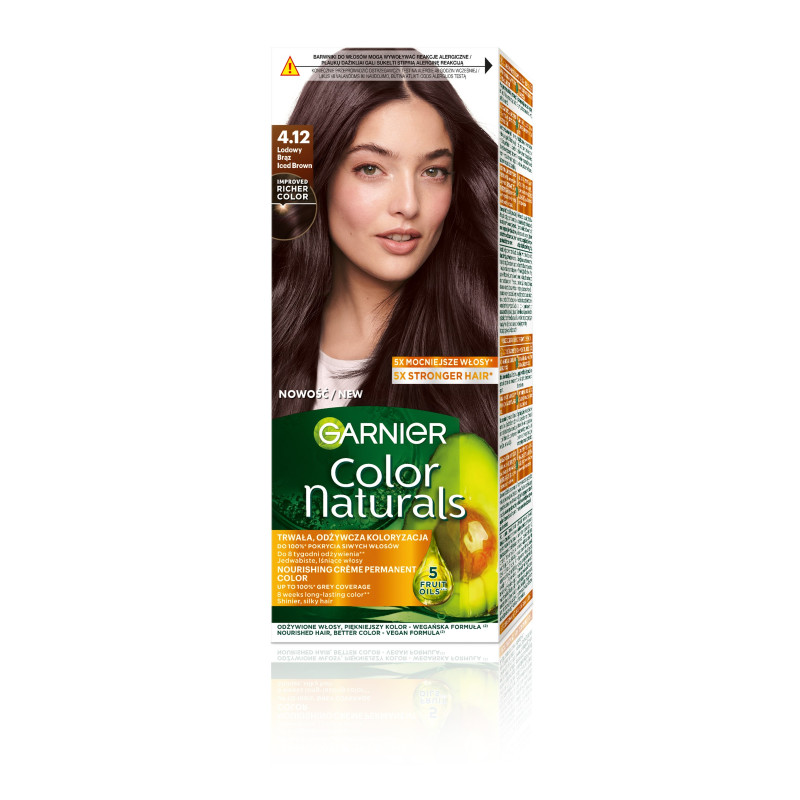 GARNIER Color Naturals Farba do włosów 4.12 LODOWY BRĄZ