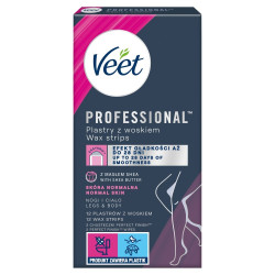   VEET Professional Plastry z woskiem do depilacji ciała -  normalna 1op.-12szt DUREX   DUREX  