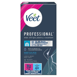 VEET Professional Plastry z woskiem do depilacji ciała - skóra wrażliwa 1op.-12szt