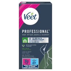 VEET Professional Plastry z woskiem do depilacji ciała - skóra sucha 1op.-12szt